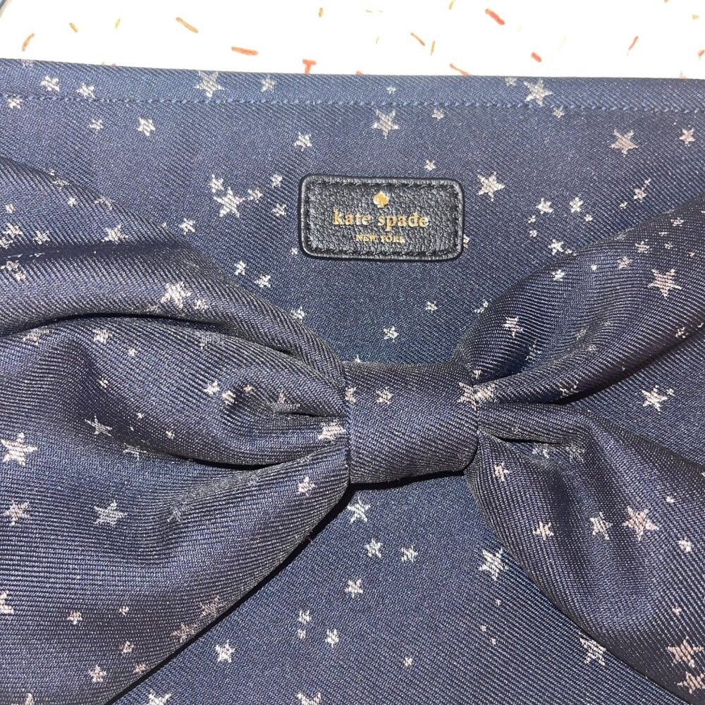 Kate Spade Womens Clutch Wristlet Bag Blue Starry Night Casual - Picture 8 of 9